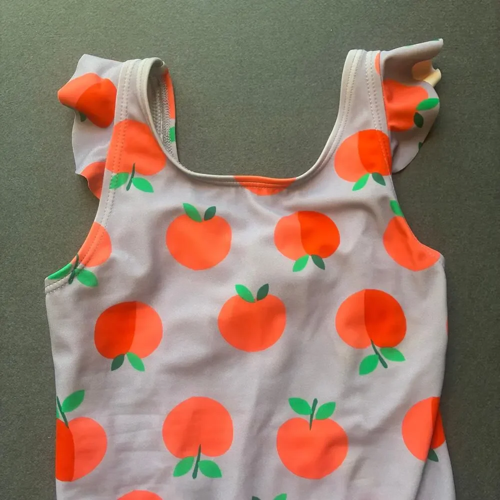 Hanna Andersson Peach on Peaceful Perfect Ruffle Strap Swimsuit